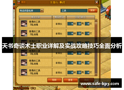 天书奇谈术士职业详解及实战攻略技巧全面分析